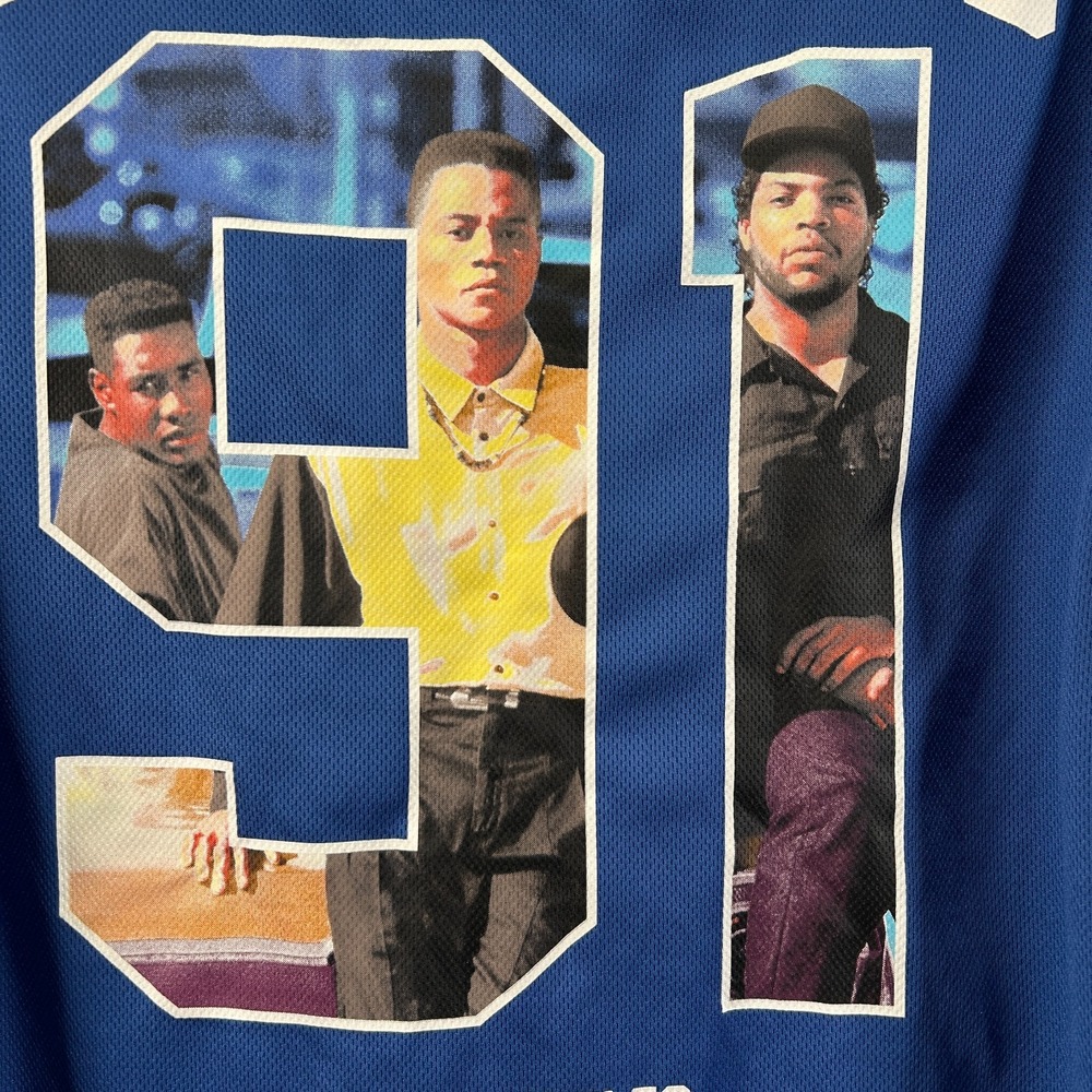 Boyz N The Hood Jersey Shirt Mens M Blue Los Angeles 1991 Thug Ice Cube Doughboy - Picture 9 of 9